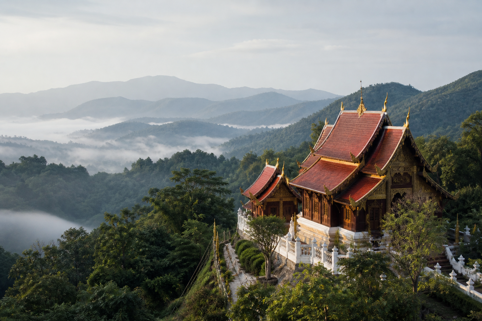 Lanna-Tempel in den bewaldeten Bergen Nordthailands