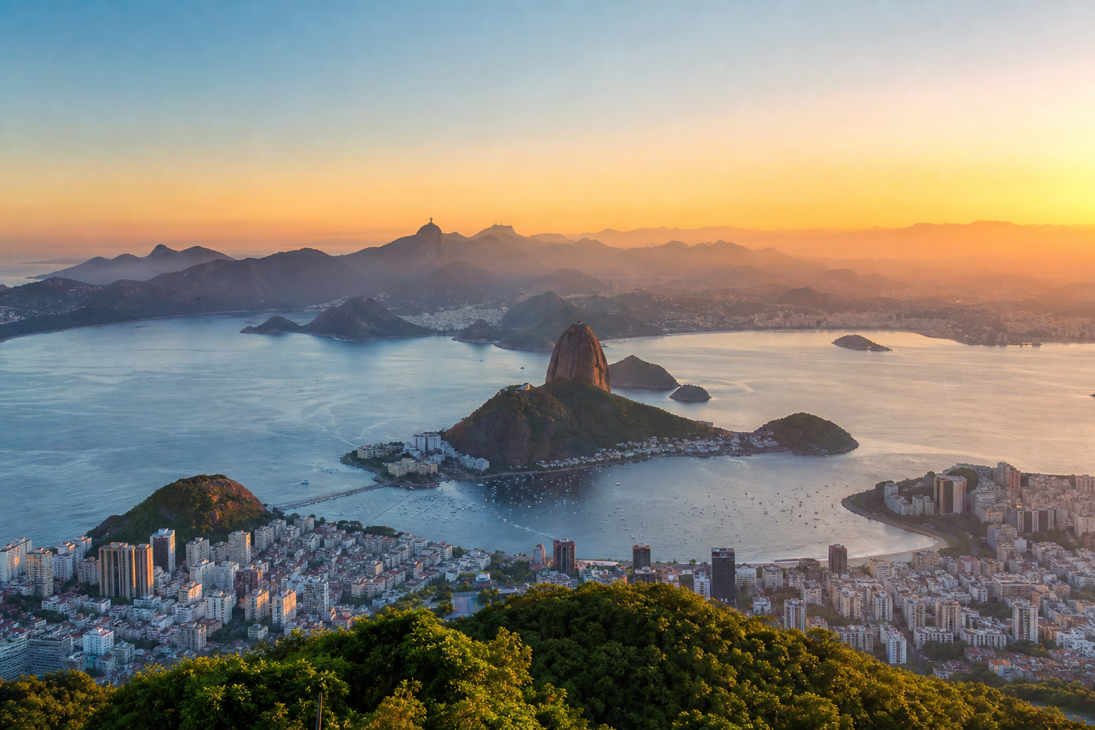 Rio de Janeiro mit Zuckerhut und Guanabara-Bucht
