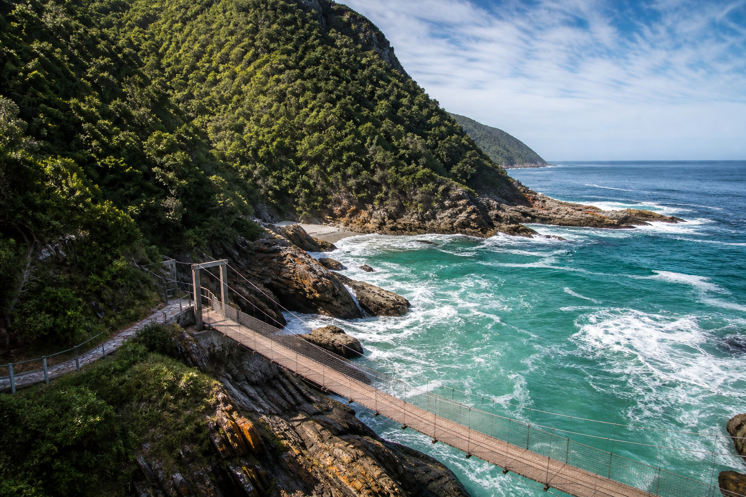 Wald und wilde Küste bei Tsitsikamma an der Garden Route