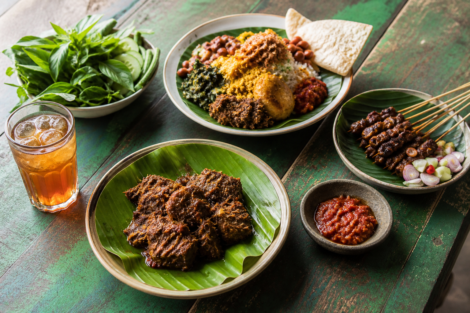 Indonesische Gerichte in einem Warung