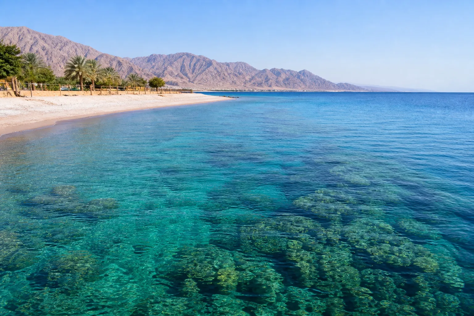 Klares Wasser und Korallen im Roten Meer vor Aqaba